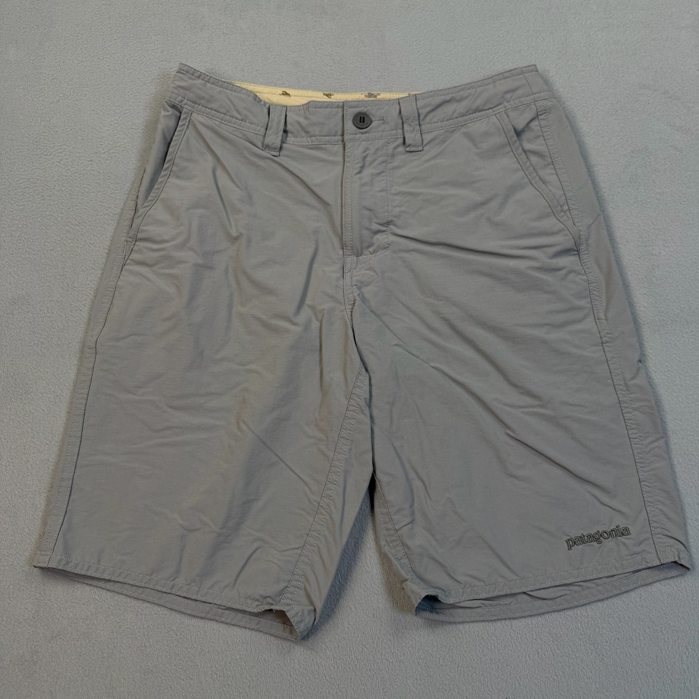 Patagonia Swim Shorts Mens 29 Gray Nylon Stretch Lined Mesh Pockets Quick Dry